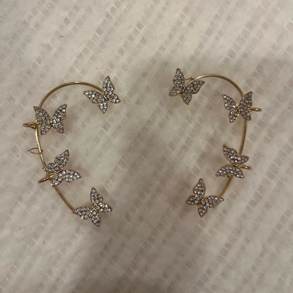 Butterfly ear cuffs